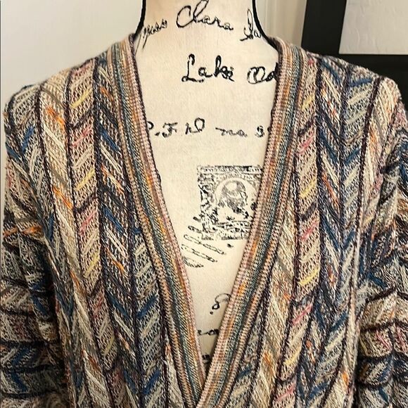 Vintage Tosani Multicolor Knit Button Sweater 
Cardigan Grandpa Collegiate - Picture 2 of 8